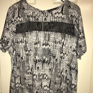 Sheer black and white snake print shirt